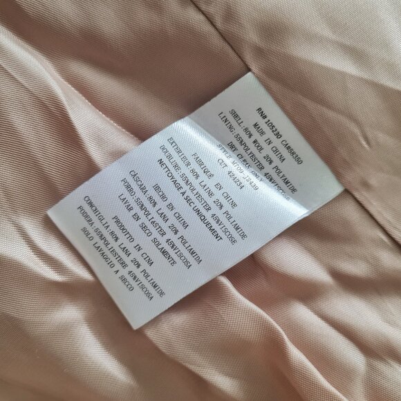 Joie Yara Wool Peacoat Peplum New Cream Ivory Beige M Military Officer Coat - Picture 11 of 11